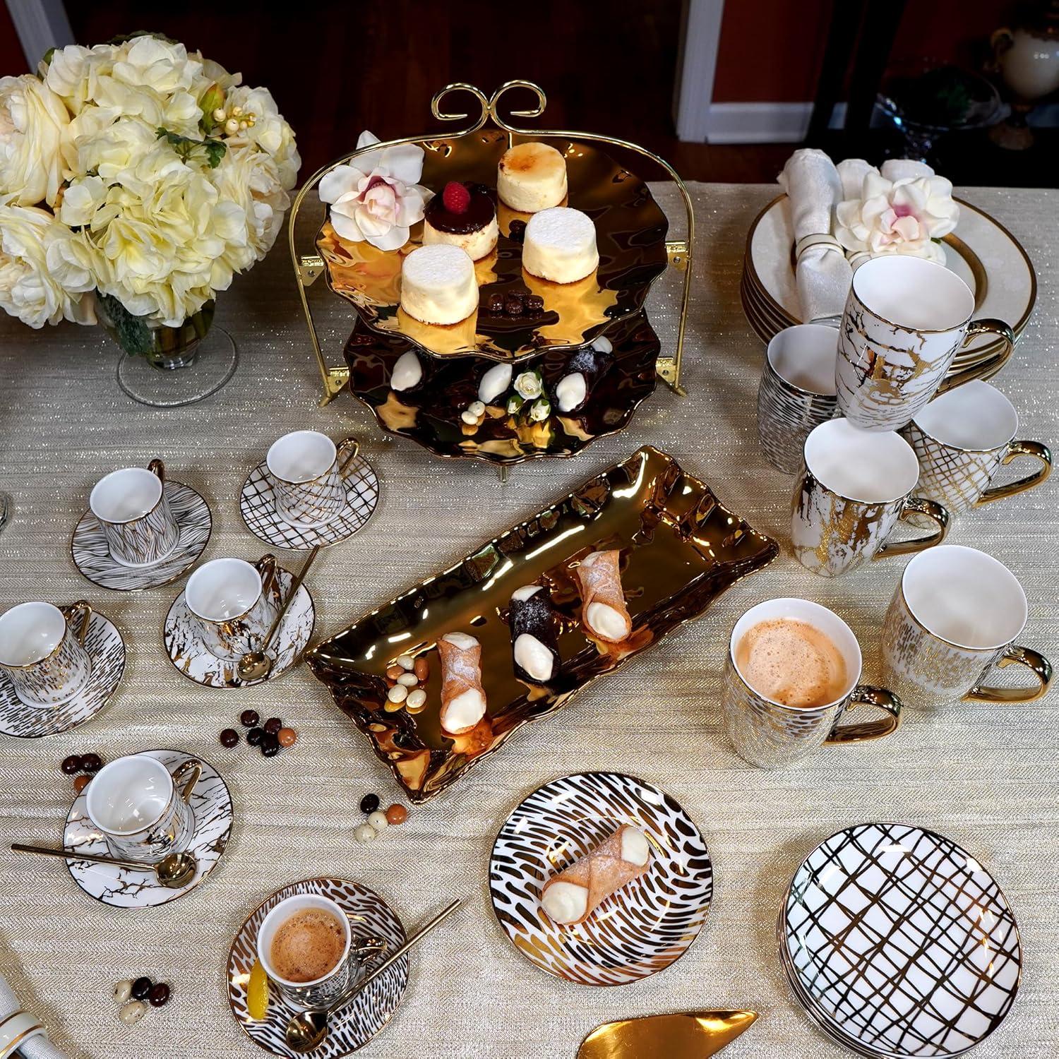 Certified International Set Of 6 Gold Plated Mugs