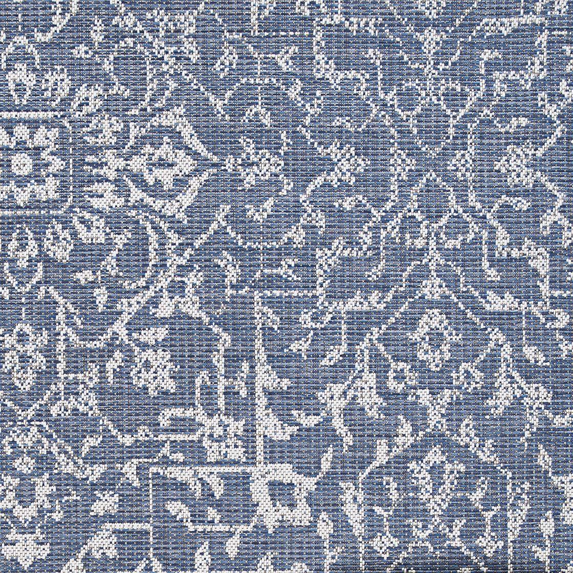 Couristan Monte Carlo Palmette Indoor/Outdoor Area Rug, 2'3" x 7'10" Runner, Navy-Ivory