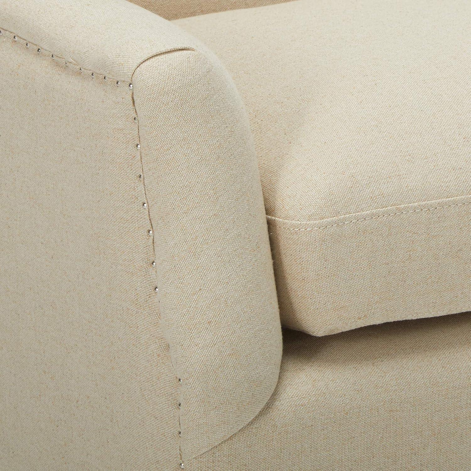 Coaster Transitional Fabric Upholstered Accent Chair in Beige