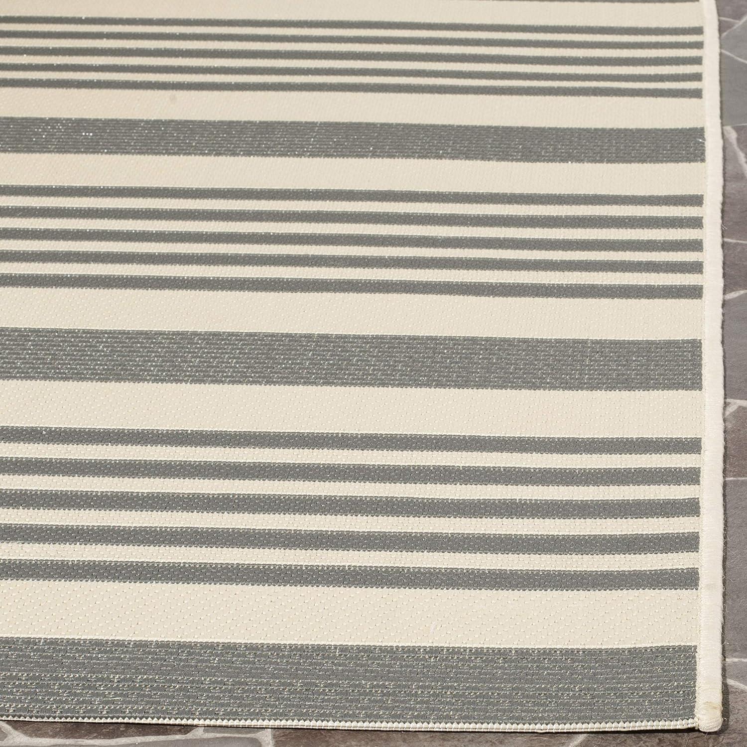 Courtyard CY6062 Power Loomed Indoor/Outdoor Area Rug - Grey/Bone - 4'x5'7" - Safavieh.