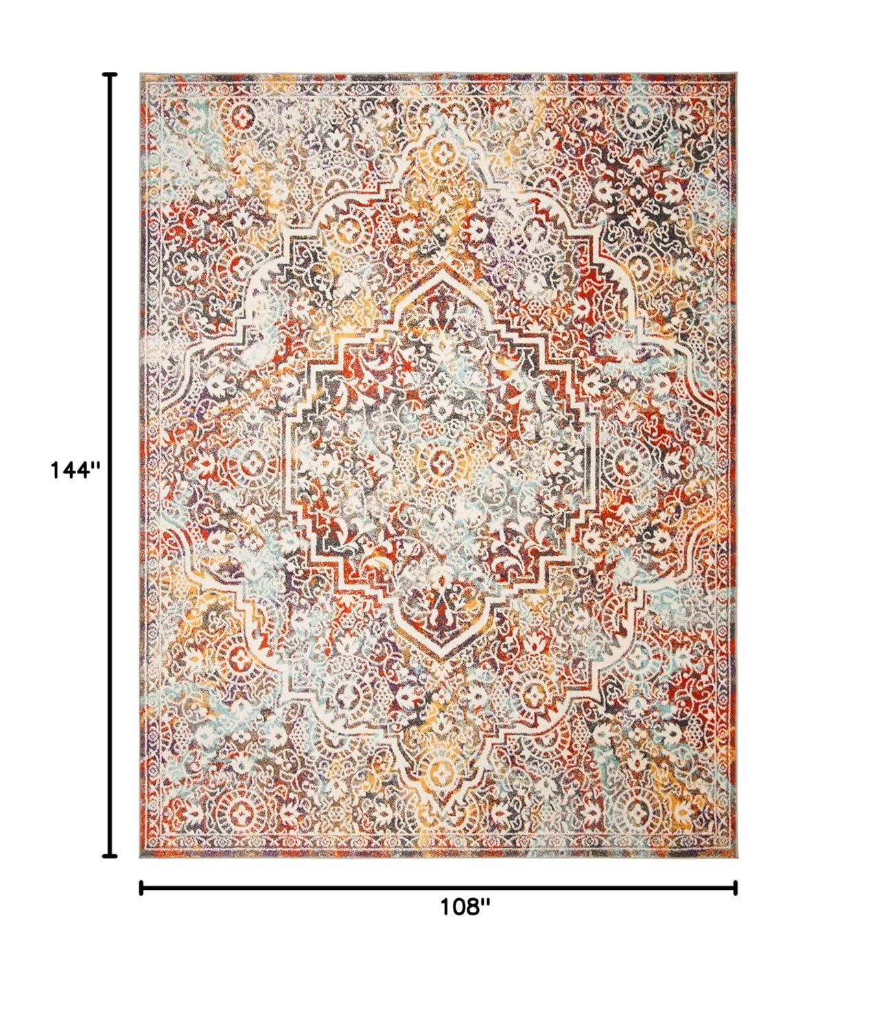 SAFAVIEH Madison Zachary Vintage Traditional Area Rug, Light Grey/Light Blue, 9' x 12'