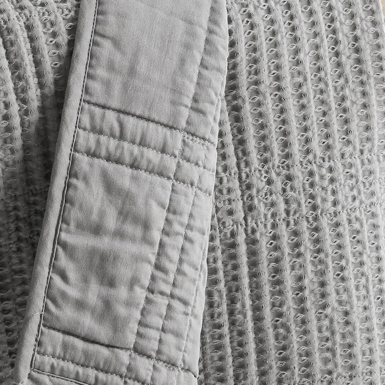 Cloud Waffle Grey Full/Queen Quilt Set - Levtex Home