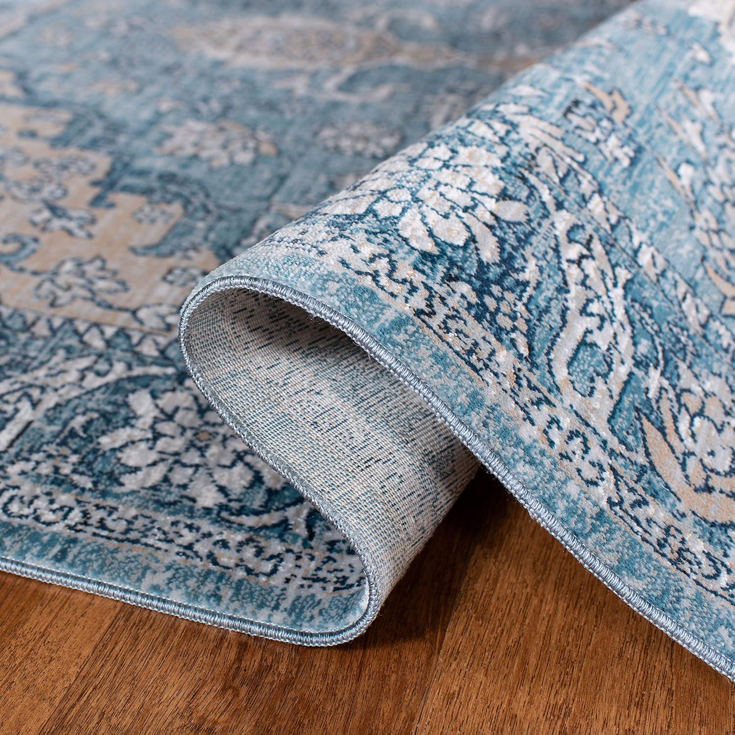 SAFAVIEH Victoria Jackalyn Floral Bordered Area Rug, Blue/Grey, 12' x 16'