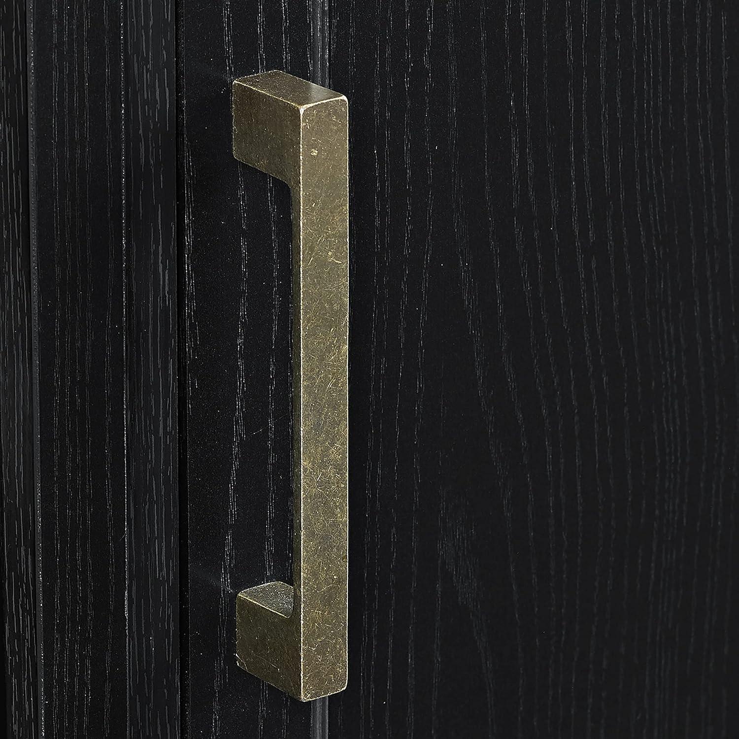 Crosley Camden Corner TV Stand for TVs up to 50" with Fireplace Black : Mid-Century Modern, Adjustable Shelves, Cable Management