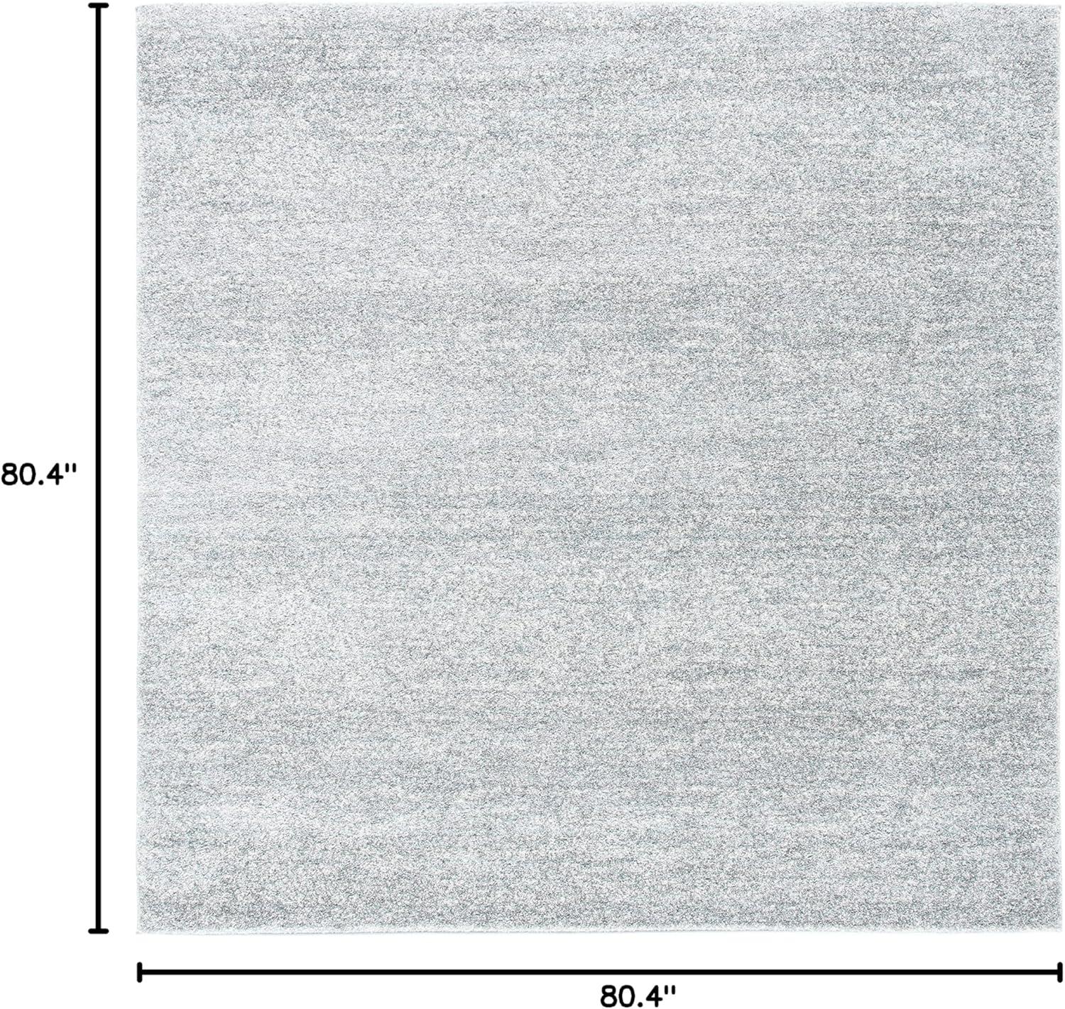 Gray Abstract Square Stain-Resistant Area Rug