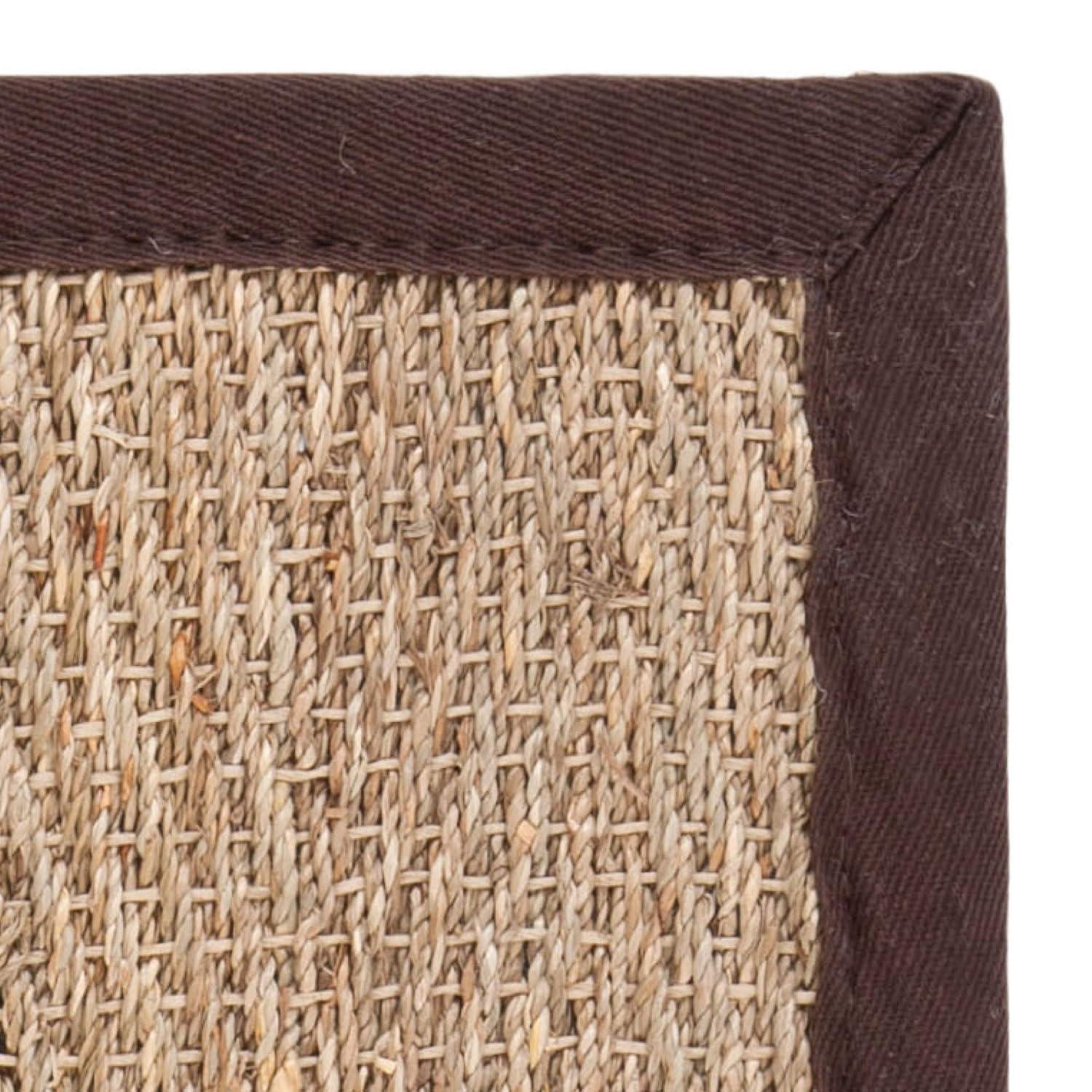 Natural Fiber NF115 Power Loomed Indoor Area Rug - Natural/Dark Brown - 6'x6' - Safavieh