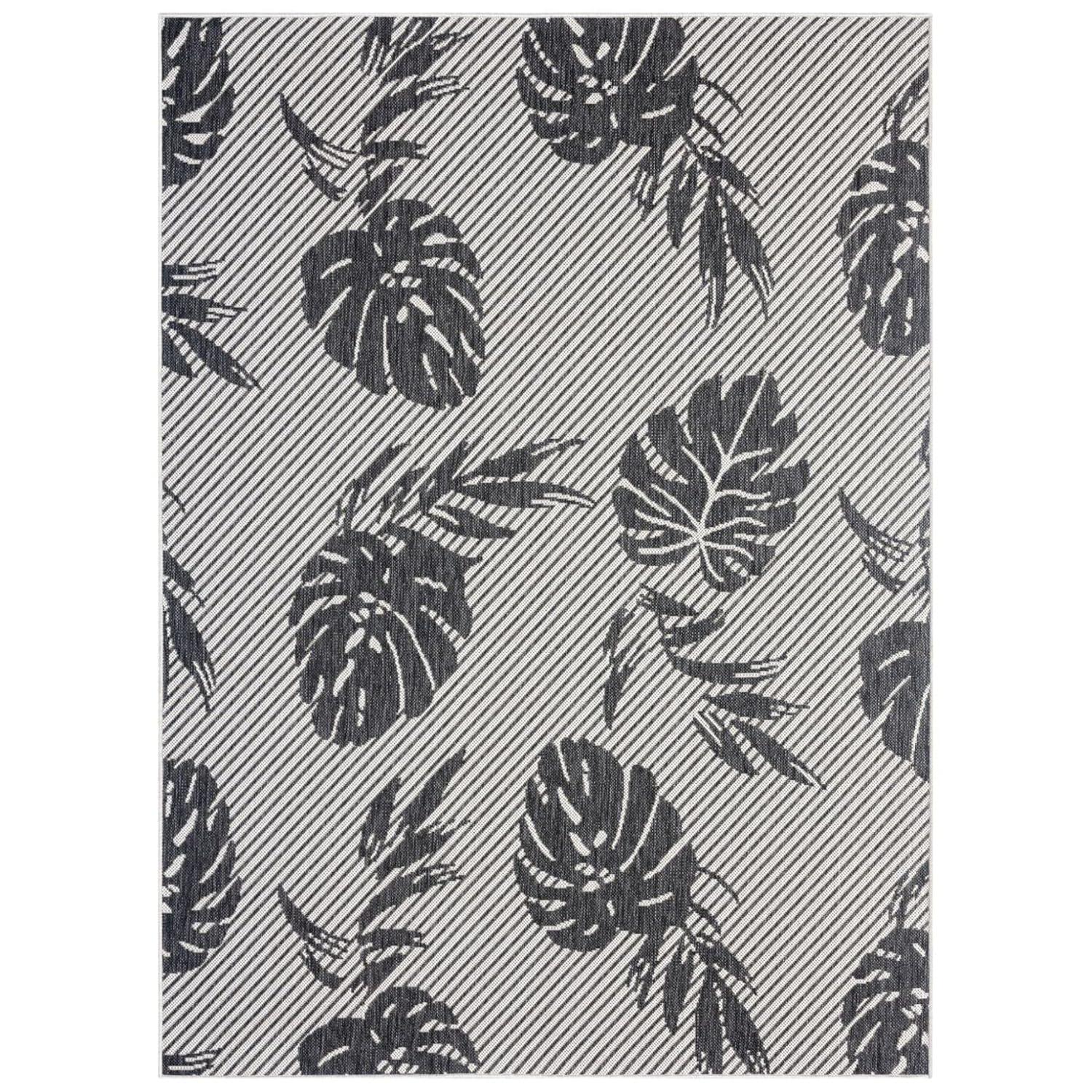 Tommy Bahama Palm Coastal Indoor/Outdoor Area Rug, Charcoal Gray