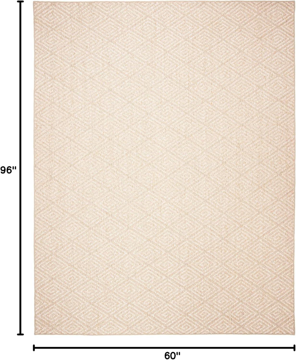 Palm Beach PAB360 Power Loomed, Jacquard Weave Indoor Area Rug - 5'x8' - Beige/Beige - Safavieh