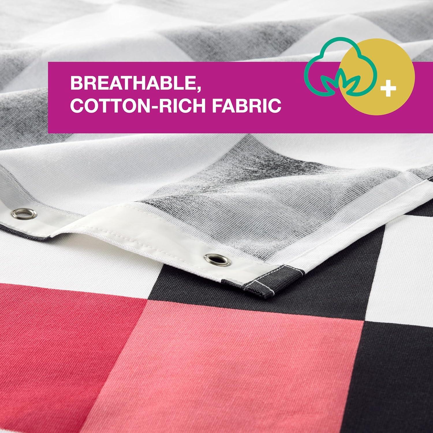 Town & Country Living Town & Country Play Betty Bold Checkerboard Fabric Shower Curtain 70"X72"