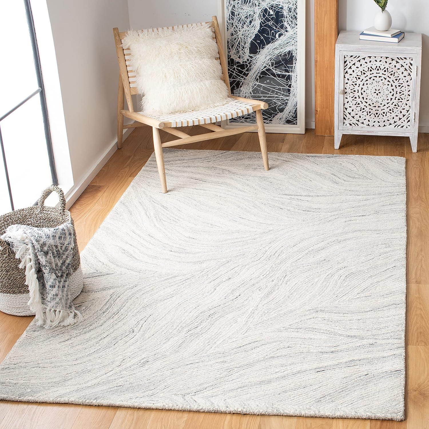 Ivory Elegance 6' x 9' Hand-Tufted Wool Area Rug