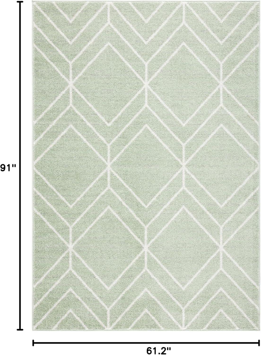 SAFAVIEH Adirondack Caitriona Geometric Area Rug, Sage/Ivory, 5'1" x 7'6"