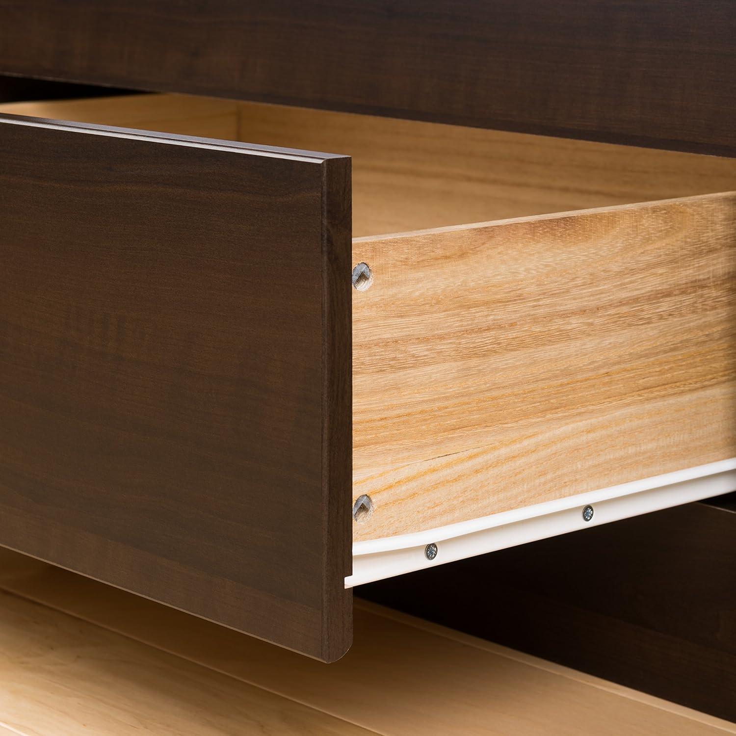 King Mate's Platform Storage Bed with 6 Drawers Drifted Gray - Prepac: King-Sized, No Box Spring Needed