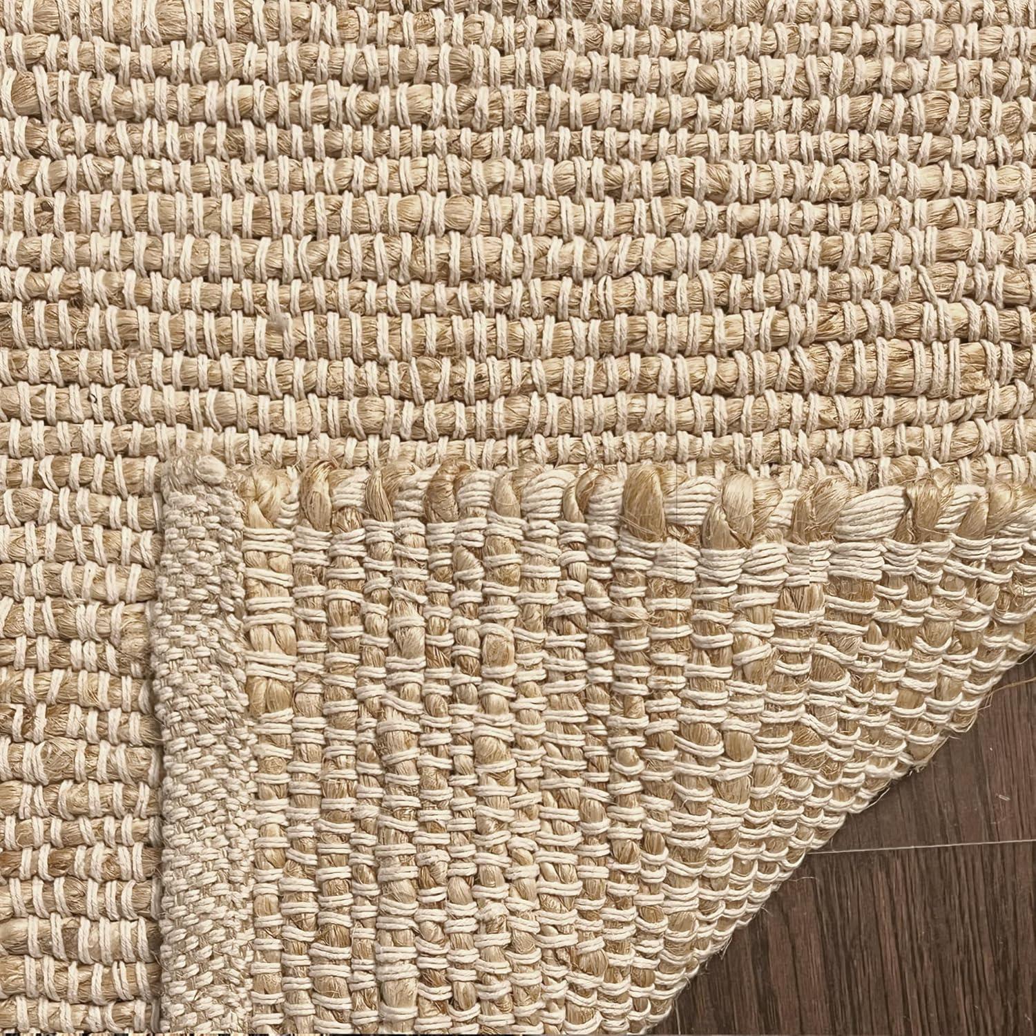 4'x6' Pata Hand Woven Chunky Jute Area Rug, Light Ivory - JONATHAN Y