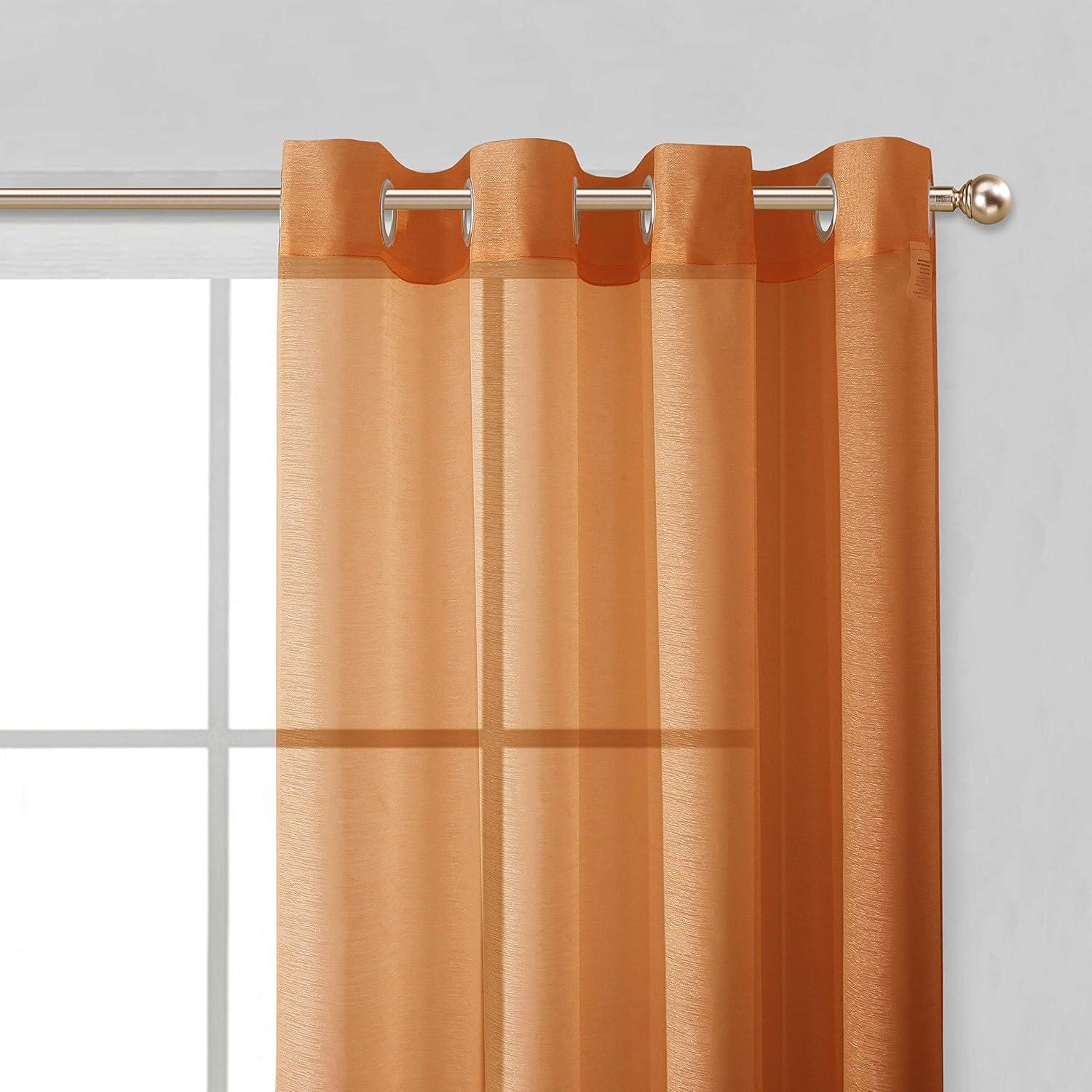Dainty Home Solid Sheer Curtains for Living Room and Bedroom 110"W x 84"L Window Sheers Window Drapes (Set of 2)