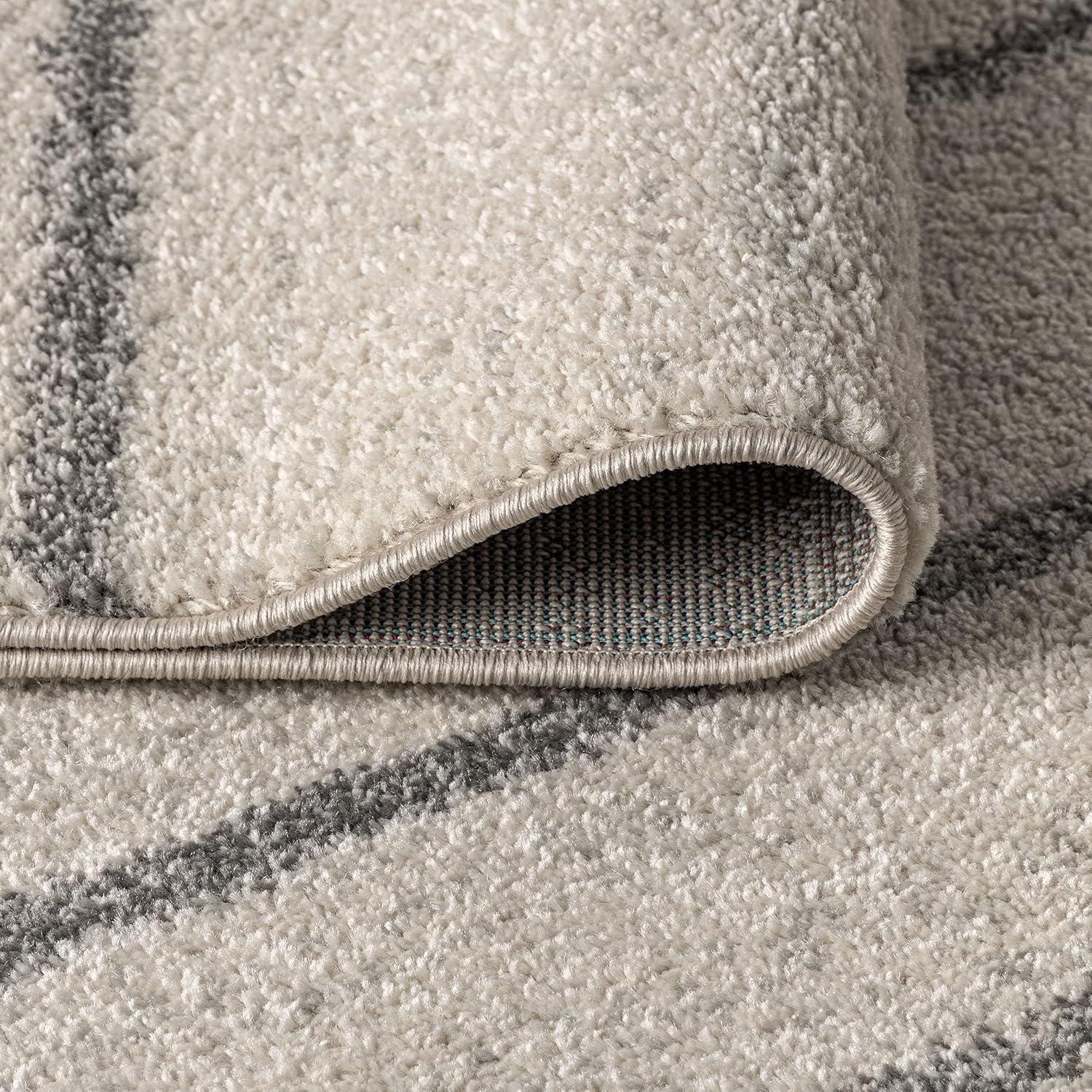 8'x10' Williamsburg Minimalist Stripe Area Rug, Cream/Gray - JONATHAN Y