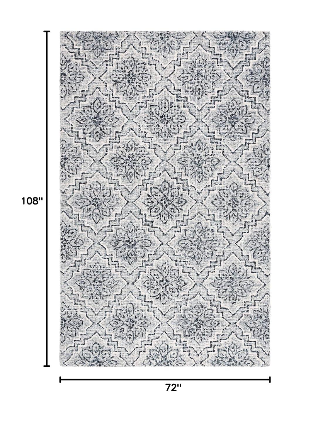 Abstract ABT201 Handmade Indoor Area Rug - Dark Blue/Grey - 6'x9' - Safavieh