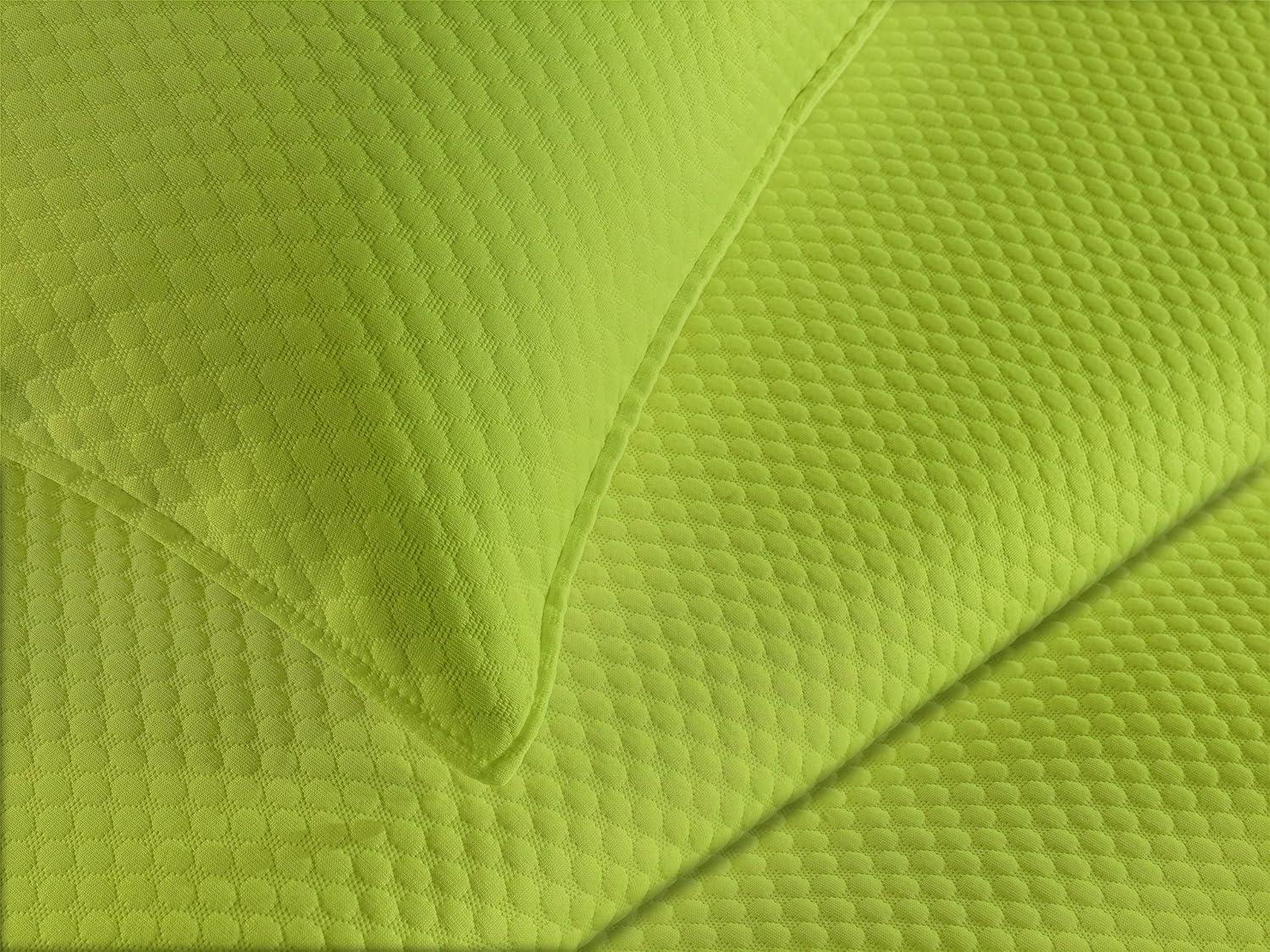 Ambesonne Lime Green Bedspread Set Blurry Pastel Colors Apple Green