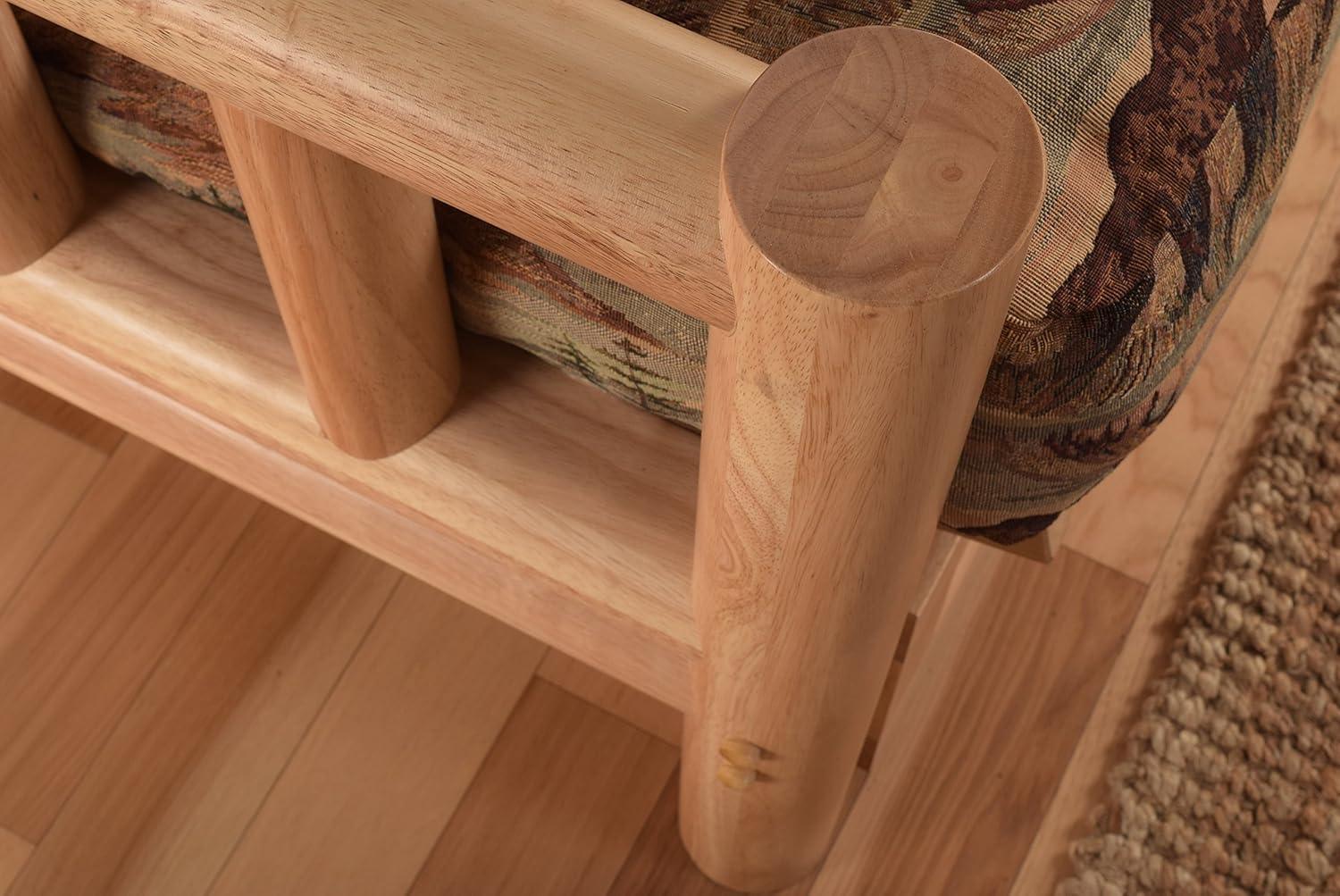 Kodiak Furniture Lodge Natural Futon with Multi-Color Fabric Mattress