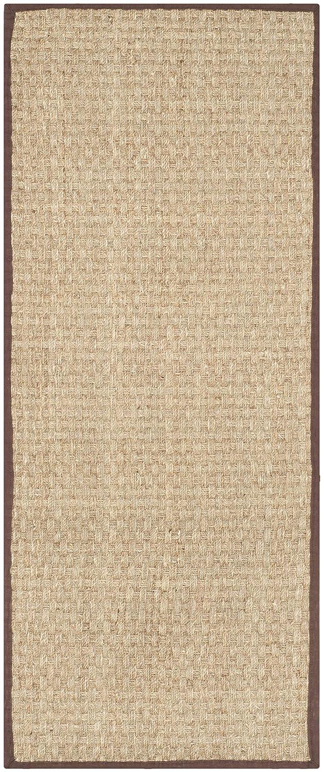 Natural Fiber NF114 Power Loomed Runner Rug - Natural/Dark Brown - 2'6"x10' - Safavieh.