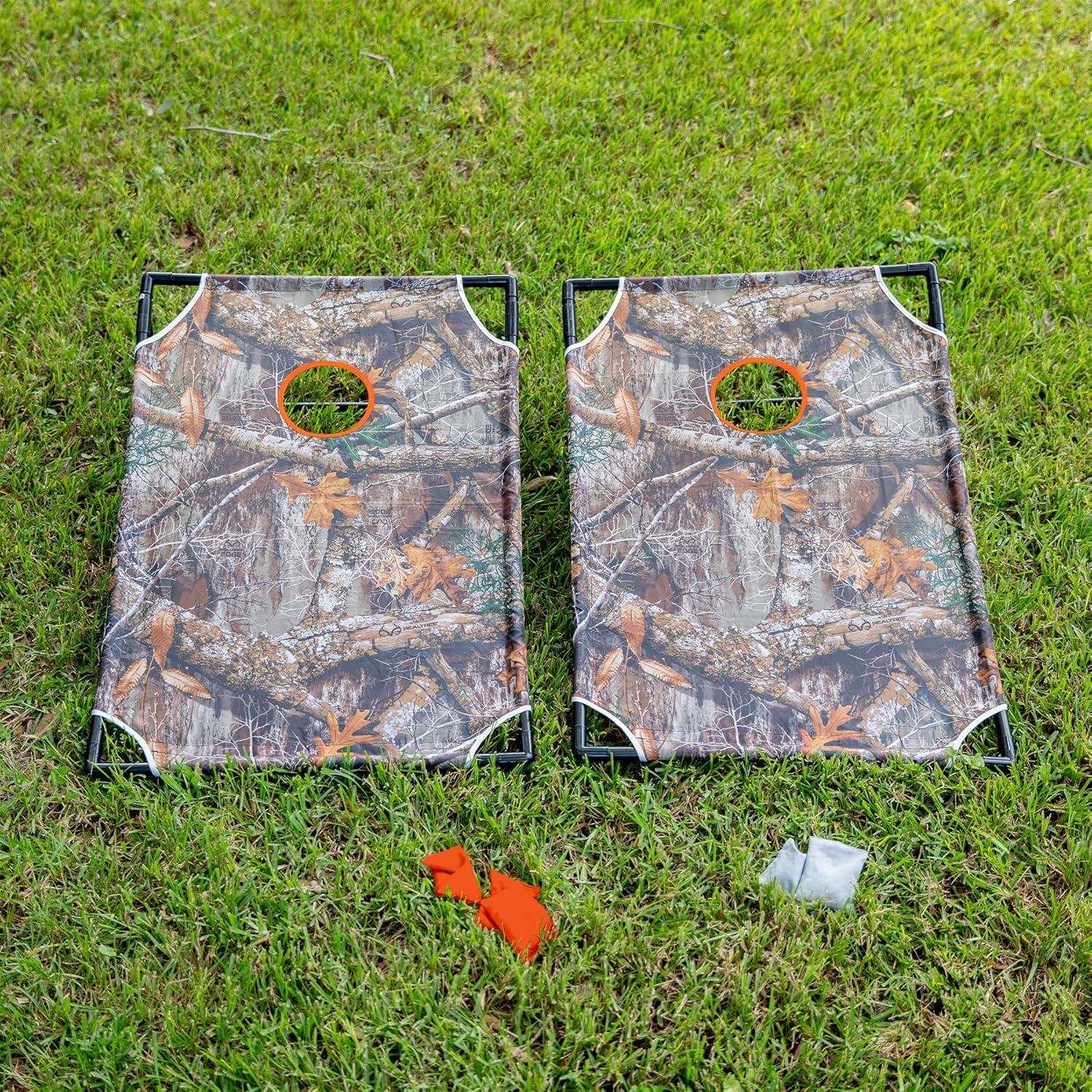 Realtree Forest Camo Portable Cornhole Toss Game with Nylon Carrying Case