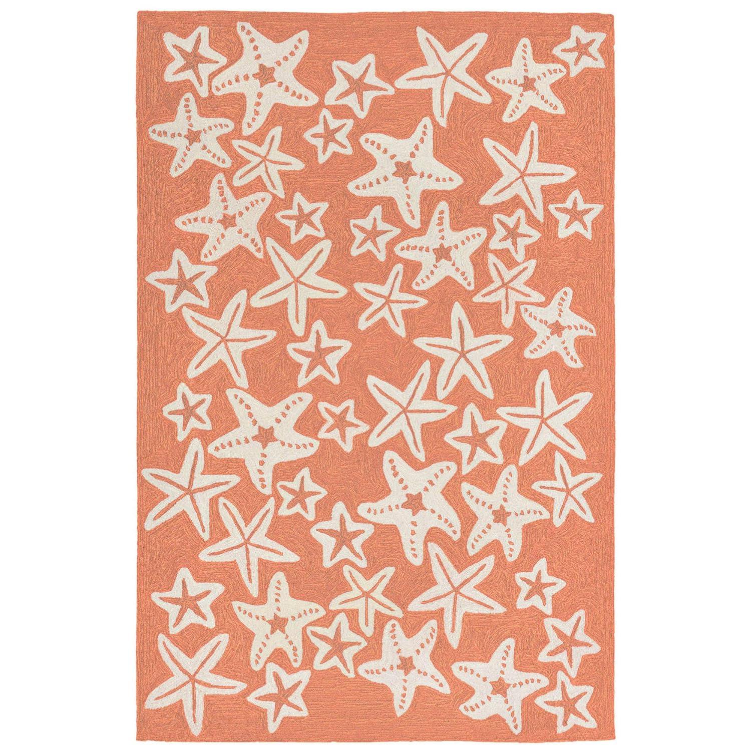 Liora Manne Capri Starfish Indoor/Outdoor Rug Coral 5' x 7'6"