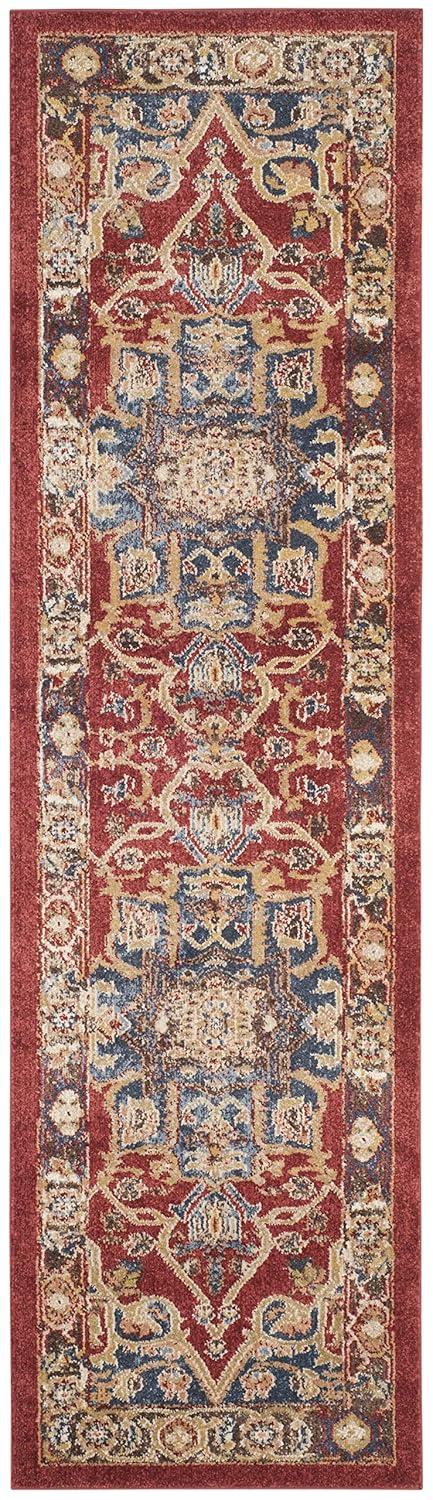 Bijar BIJ605 Power Loomed Indoor Runner Rug - Red/Royal - 2'3"x6' - Safavieh