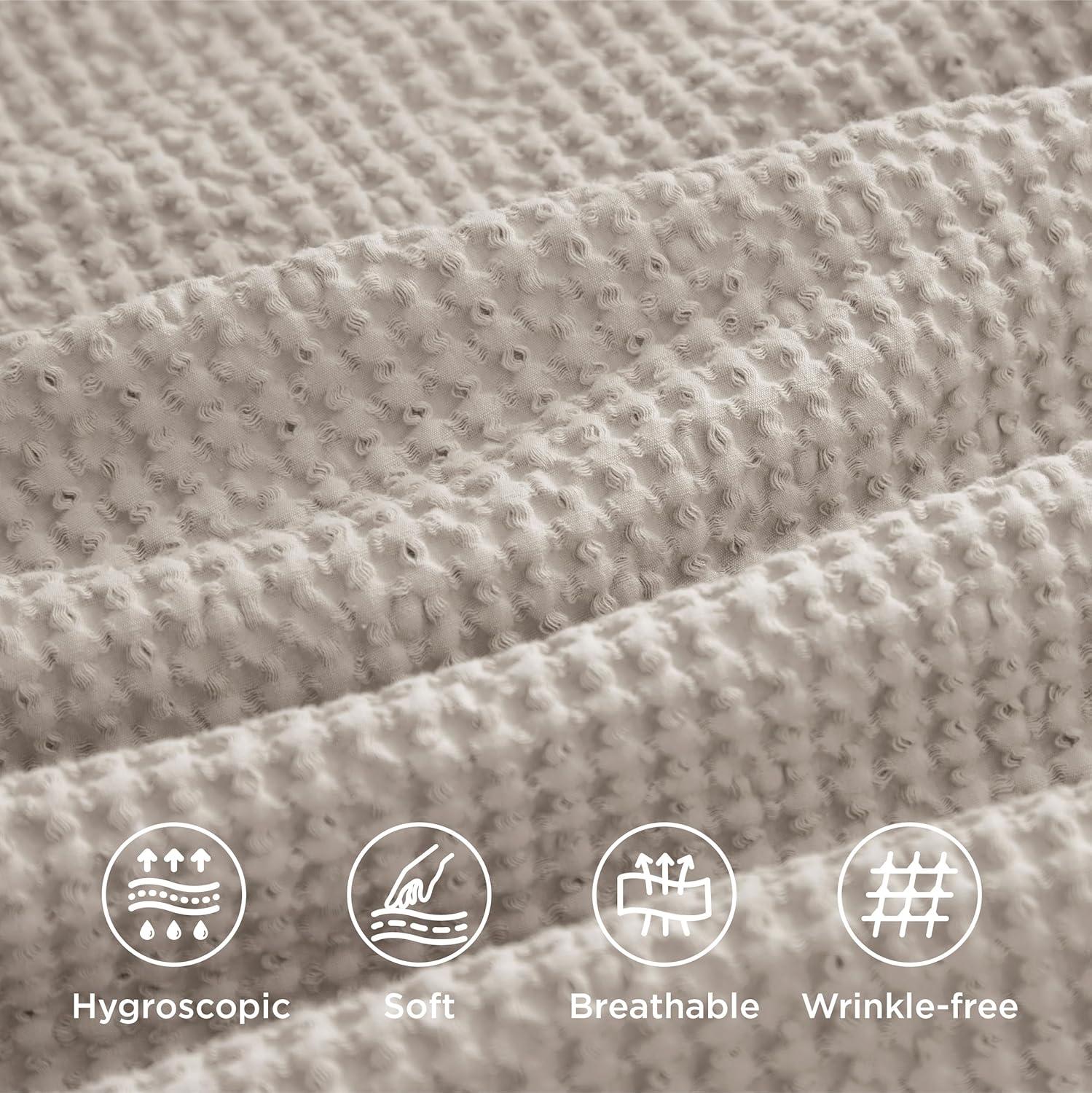 Bedsure Bedsure Cotton Duvet Cover Set - 100% Cotton Waffle Weave Coconut Duvet Cover