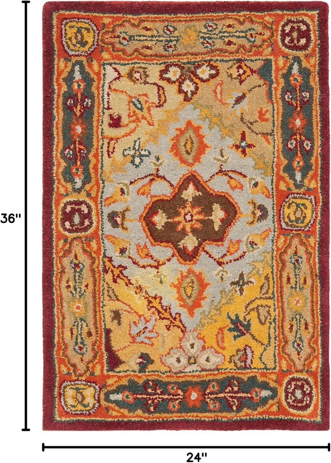 SAFAVIEH Heritage Regius Traditional Wool Runner Rug, Multi, 5' x 12'