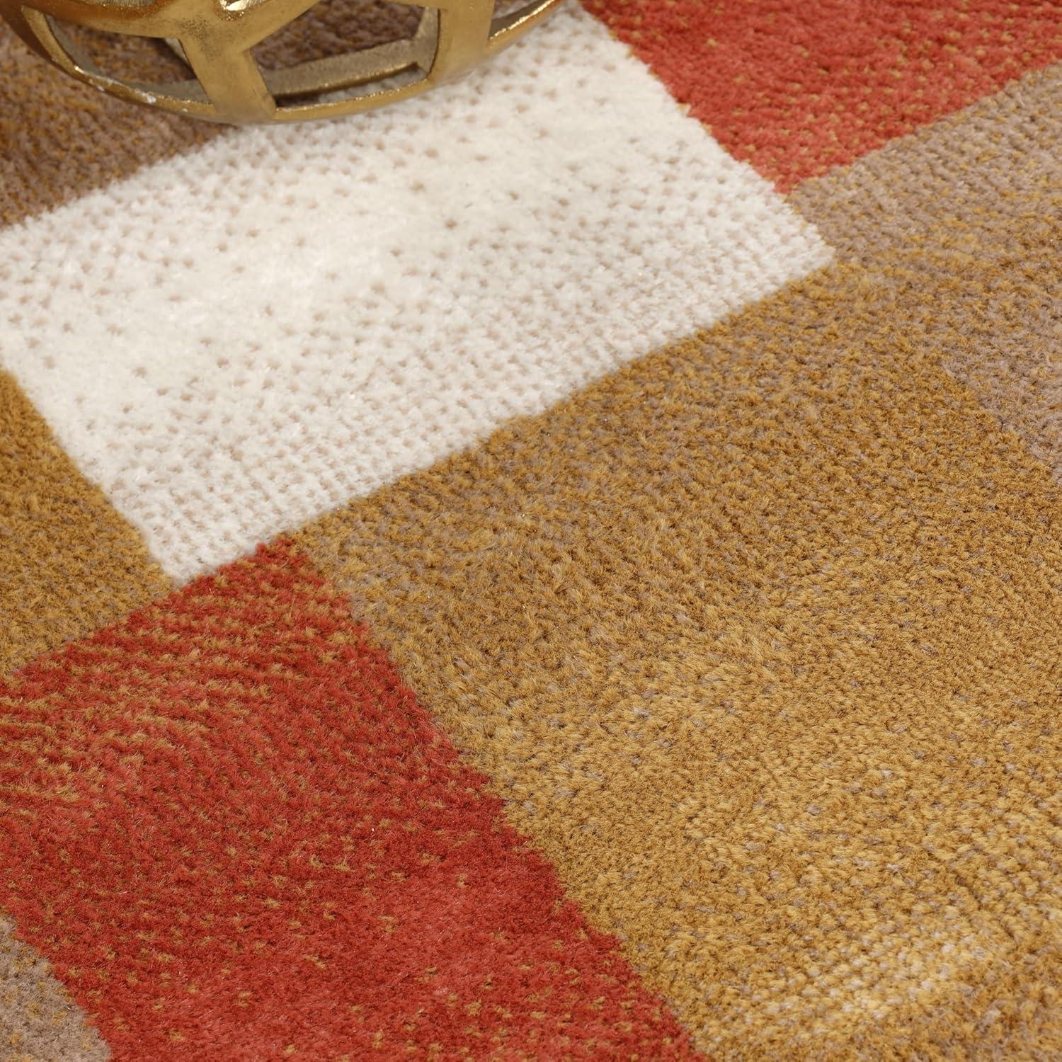 Superior Color Block Area Rug 5' x 8', Ginger