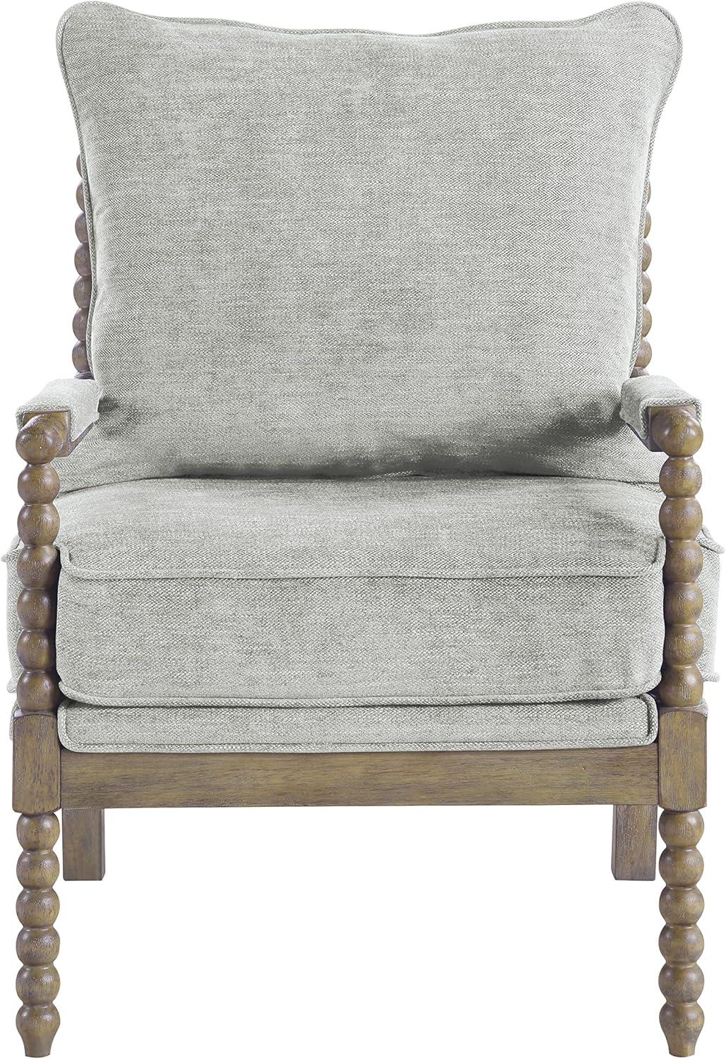 Fletcher Smoke Gray Spindle Accent Chair with Wood Frame