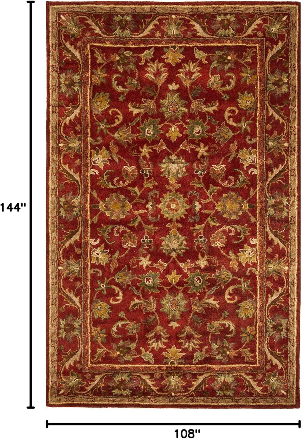 SAFAVIEH Antiquity Carmella Floral Bordered Wool Area Rug, Red, 9' x 12'