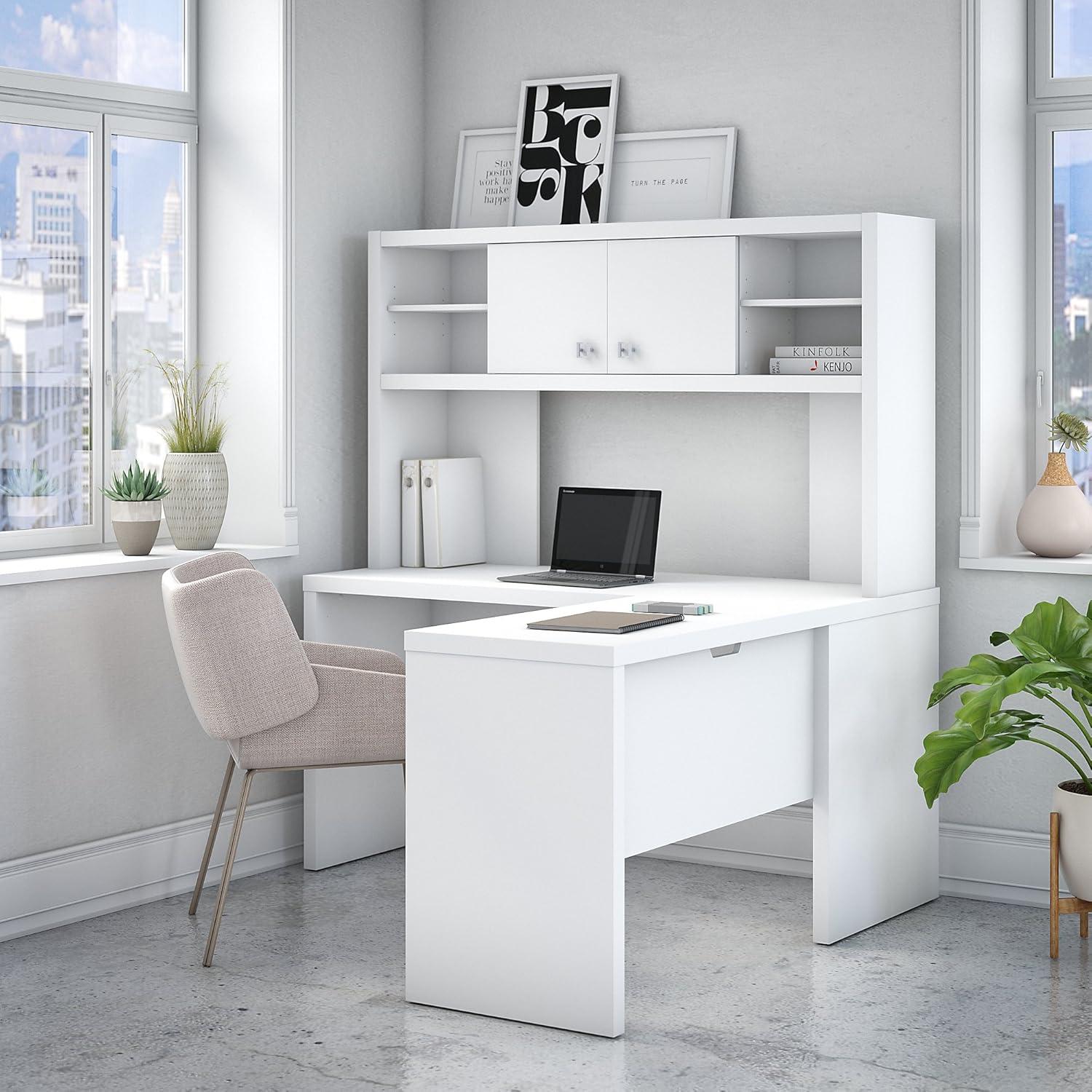 Echo 2-Piece L-Shape Computer Desk Office Set with Hutch