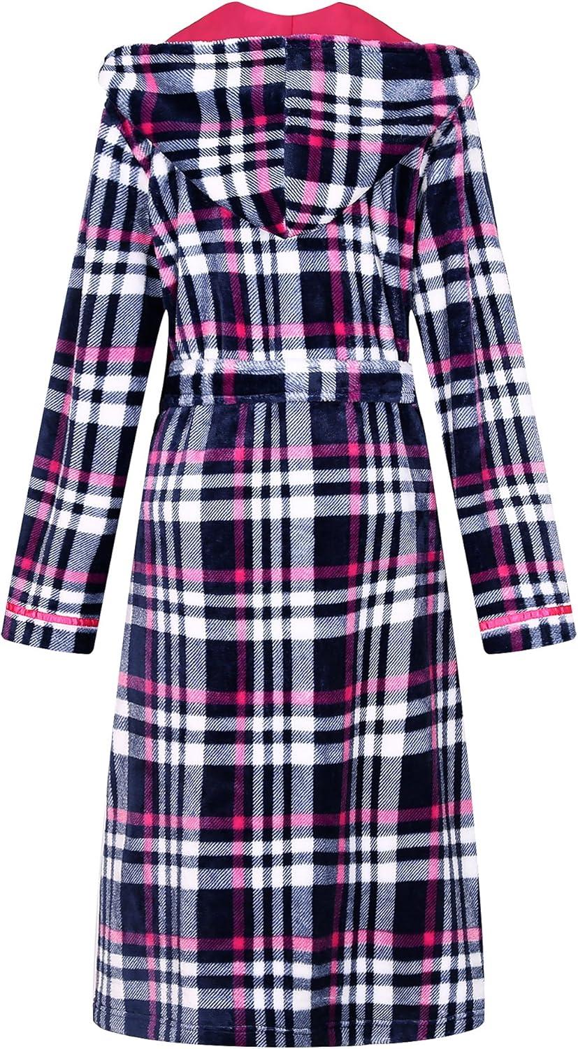 Richie House Women's Plaid Fleece Bathrobe Robe RHW2714-A-XL