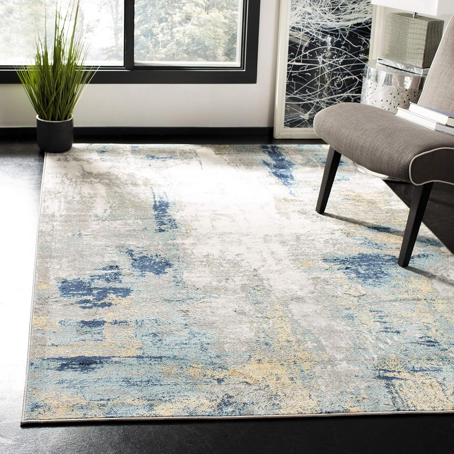 Jasper JSP101 Power Loomed Accent Rug - Grey/Gold - 3'x5' - Safavieh