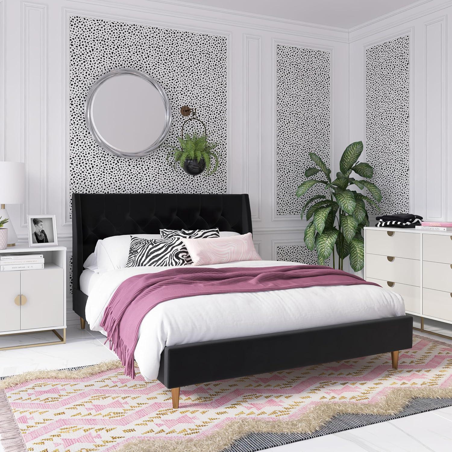 Her Majesty Upholstered Wingback Bed
