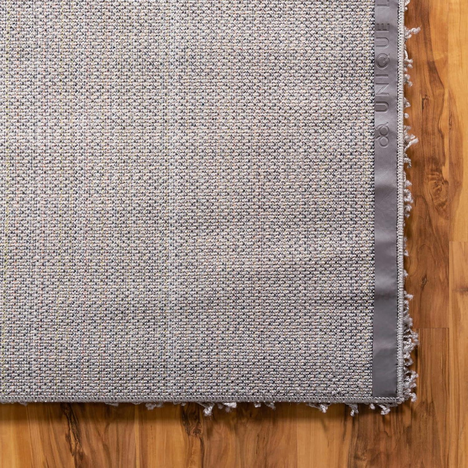 Unique Loom Solid Shag Collection Area Rug (2' x 6' 5" Runner, Cloud Gray)