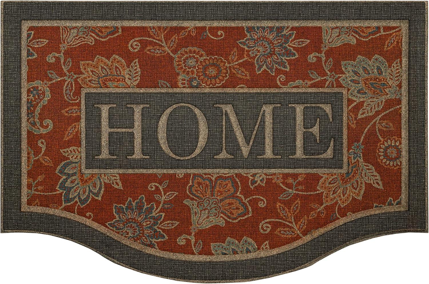 2'x3' Boardwalk Path Slice Ornamental Entry Mat Brown/Green - Mohawk: Outdoor Door Mat, Recycled Rubber, Floral Pattern