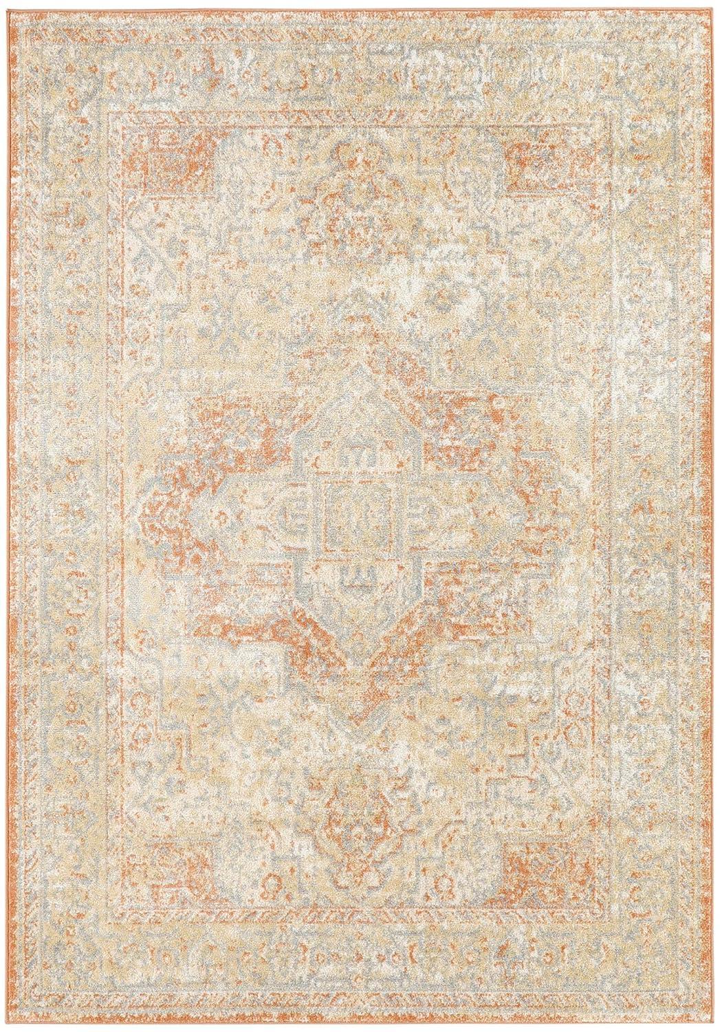 Nourison Essentials Persian Vintage Indoor Outdoor Area Rug Beige Rust 5' x 7'
