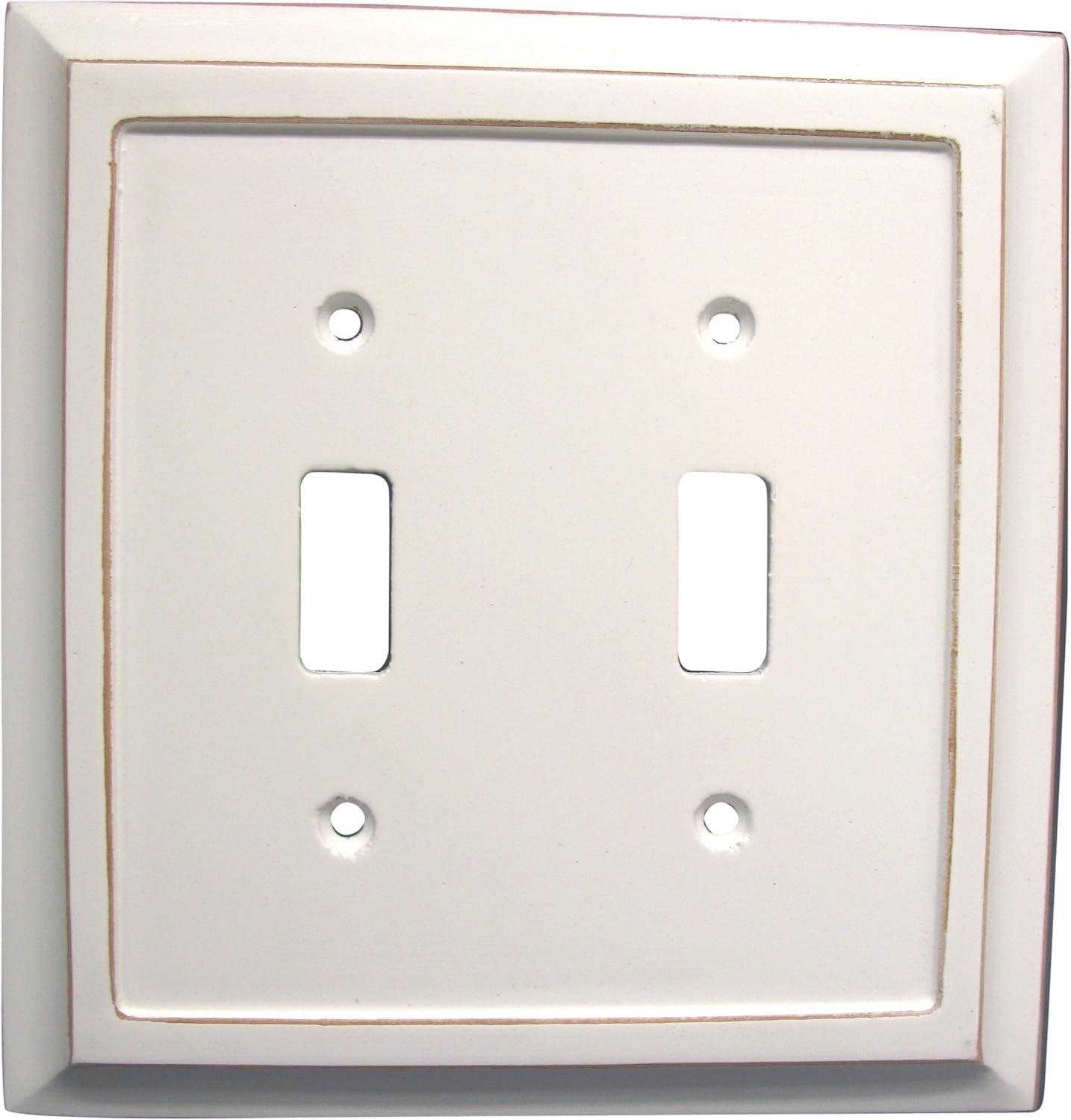 Amerelle Savannah White 2 gang Wood Toggle Wall Plate 1 pk