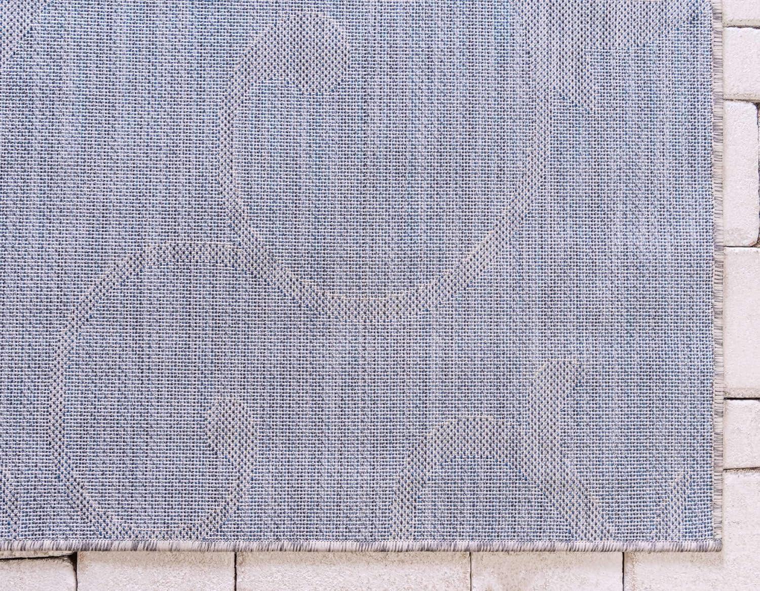 Unique Loom 7' 0 x 10' 0 Rectangle Indoor/Outdoor Botanical Gray Area Rug