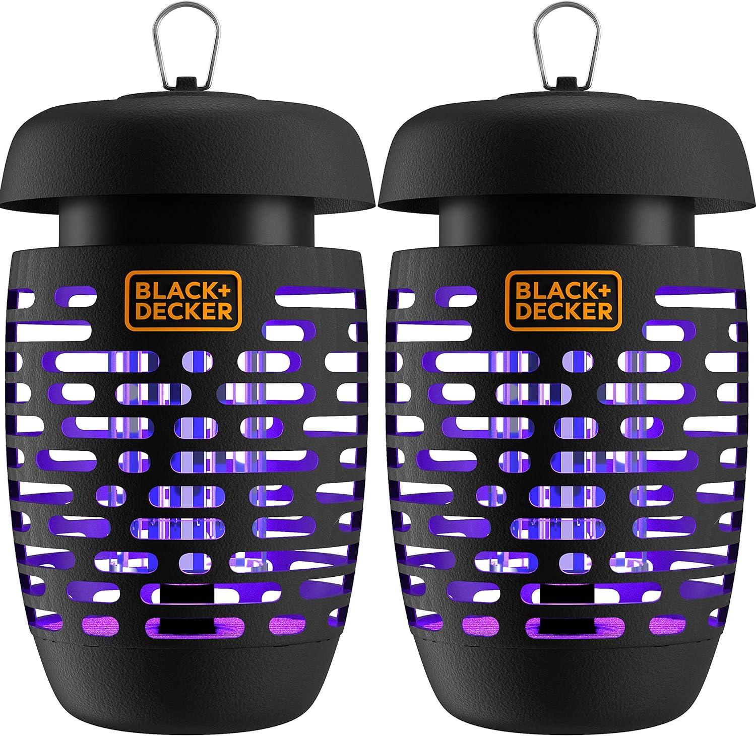 Black Electric Lantern Bug Zapper with UV Light, 2 Pack