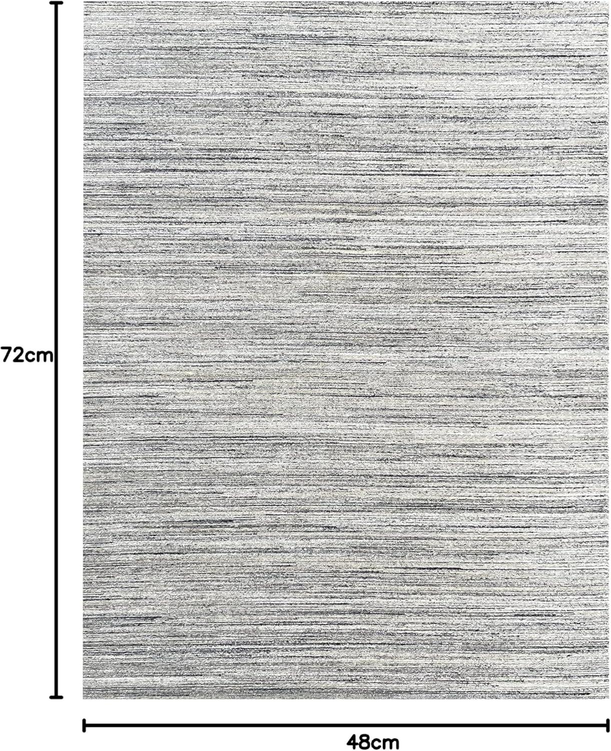 EORC Natural IVORY Hand-Knotted Wool Modern Lori Baft  Design Solid Color Rug