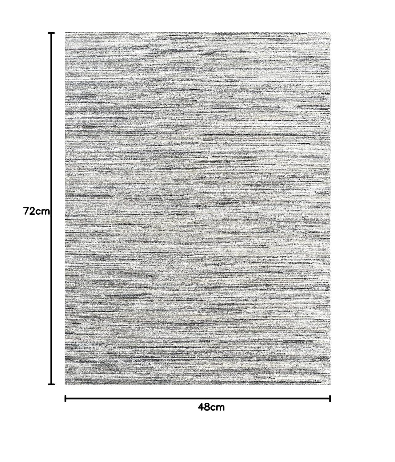 EORC Natural IVORY Hand-Knotted Wool Modern Lori Baft  Design Solid Color Rug