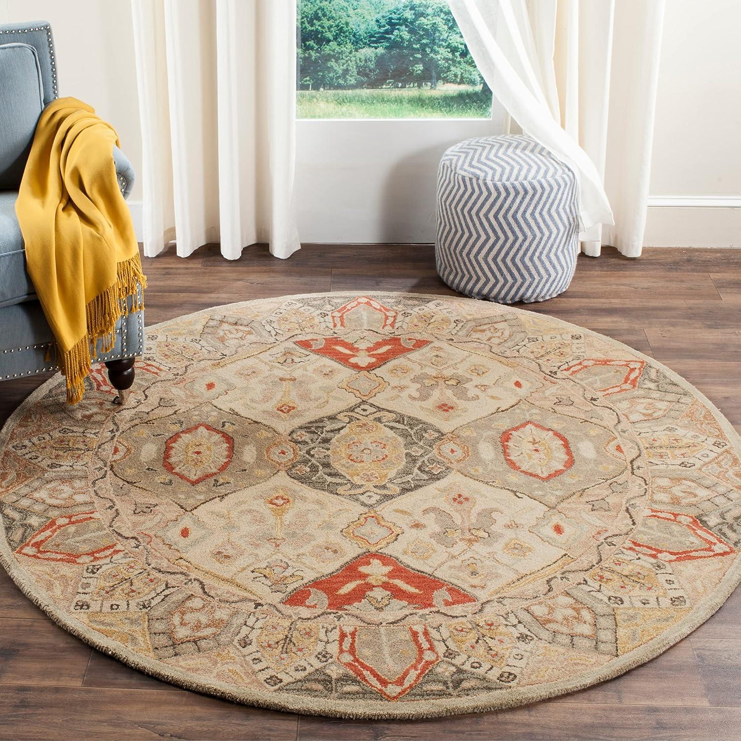 Antiquity AT830 Hand Tufted Indoor Area Rug - Beige/Multi - 8'3"x11' - Safavieh