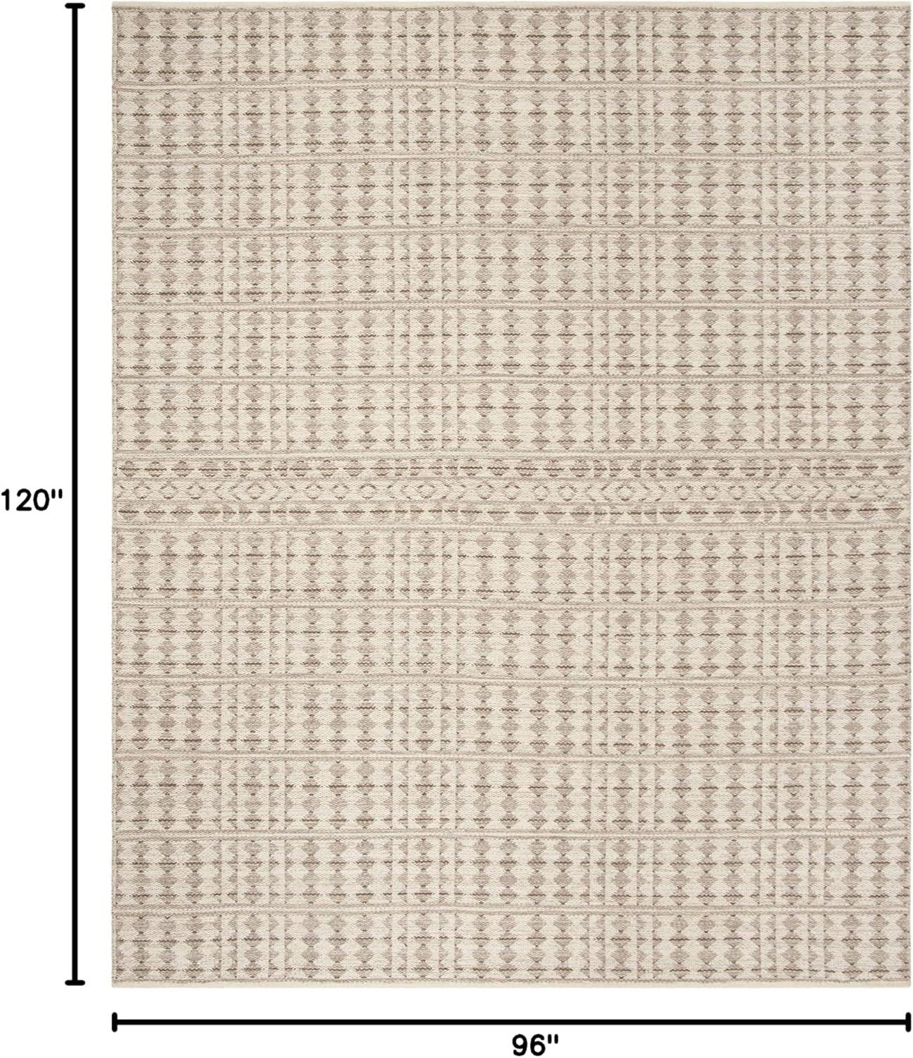 SAFAVIEH Kilim Maiara Geometric Wool Area Rug, Ivory/Light Grey, 8' x 10'
