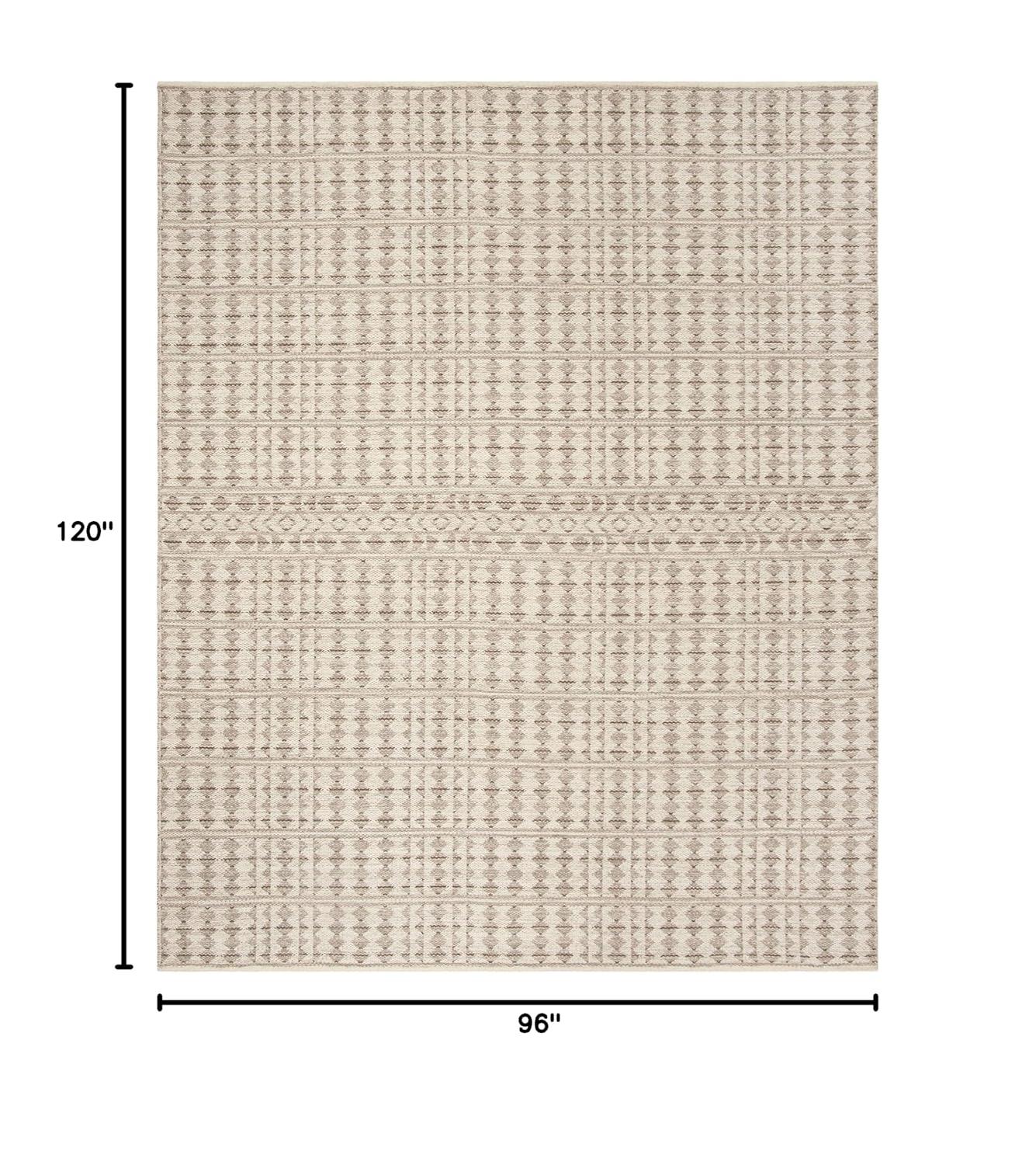 Kilim KLM350 Hand Woven Area Rug - Ivory/Light Grey - 8'x10' - Safavieh