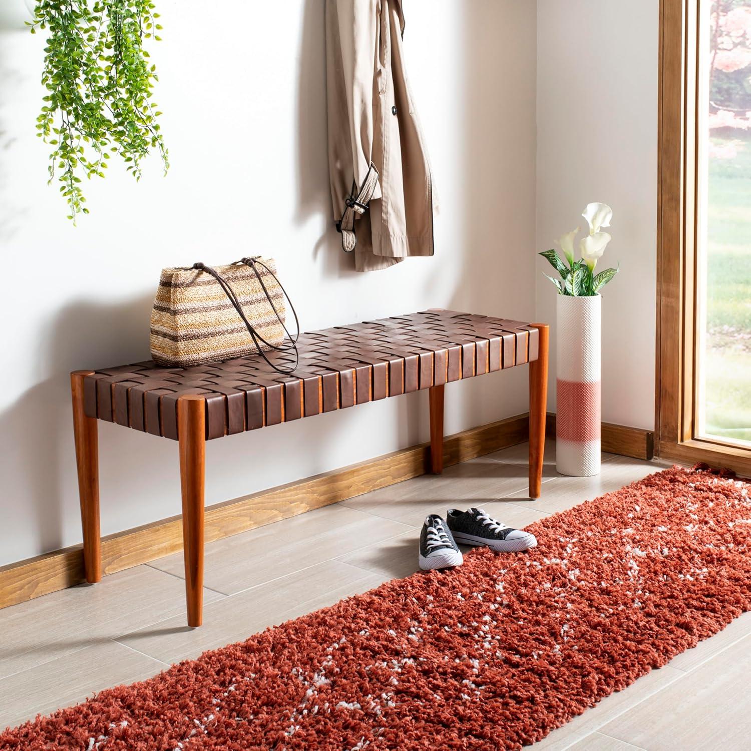 Orin 47" Woven Leather Bench