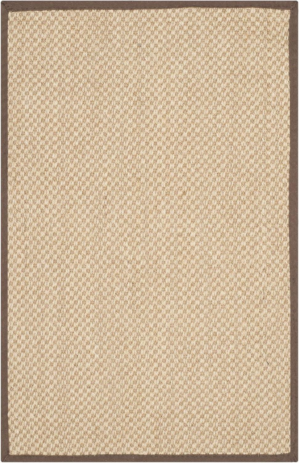 Coastal Charm Handmade Maize & Brown Sisal Accent Rug - 24" x 4"