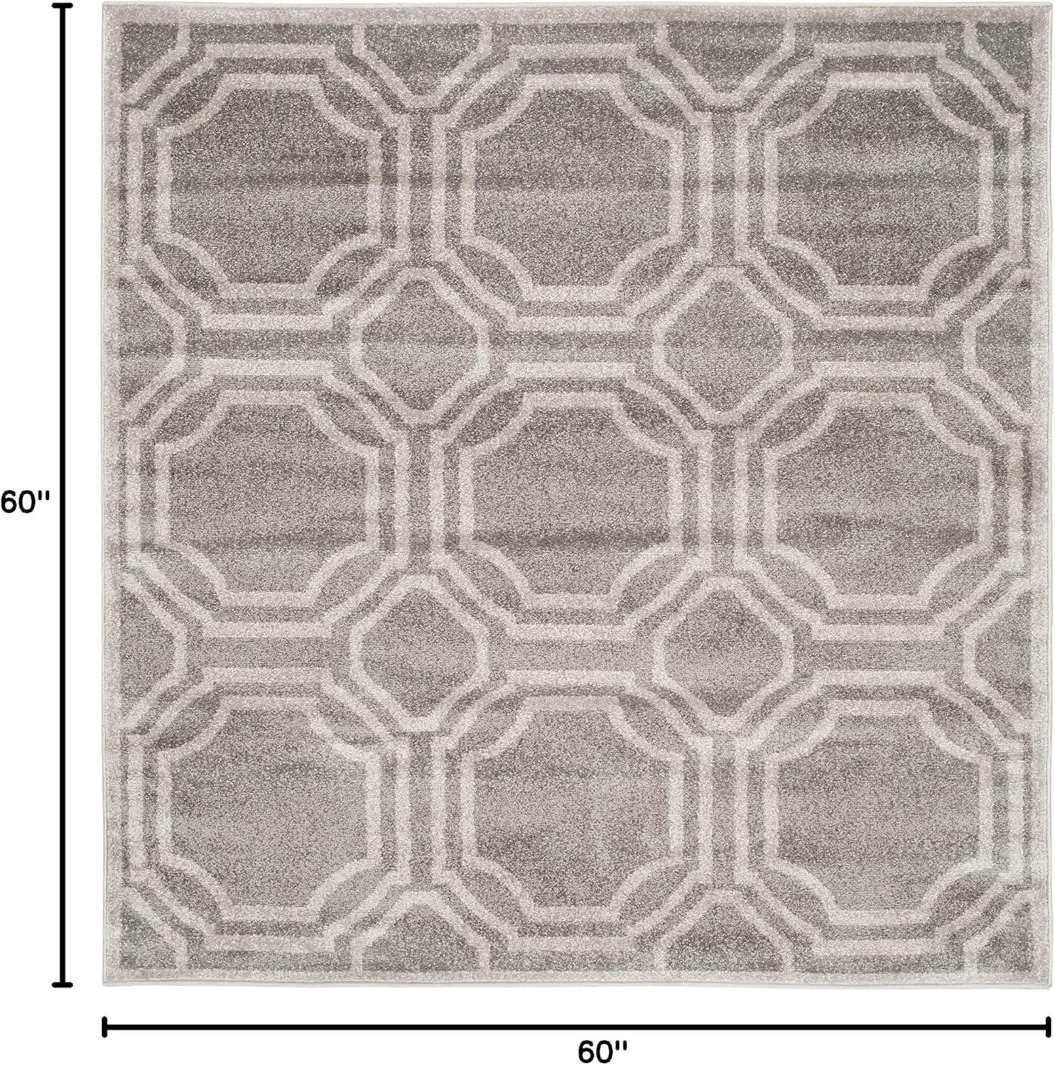 Amherst AMT411 Power Loomed Area Rug - Grey/Light Grey - 5'x5' - Safavieh.