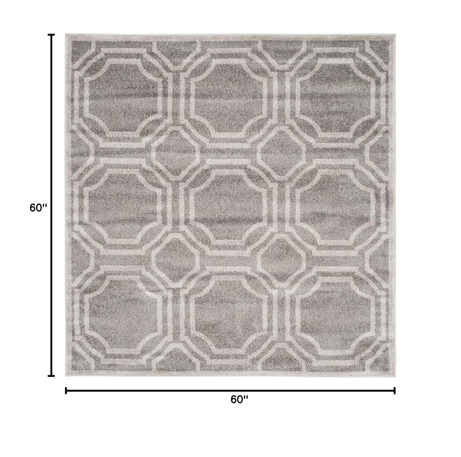 Amherst AMT411 Power Loomed Area Rug - Grey/Light Grey - 5'x5' - Safavieh.